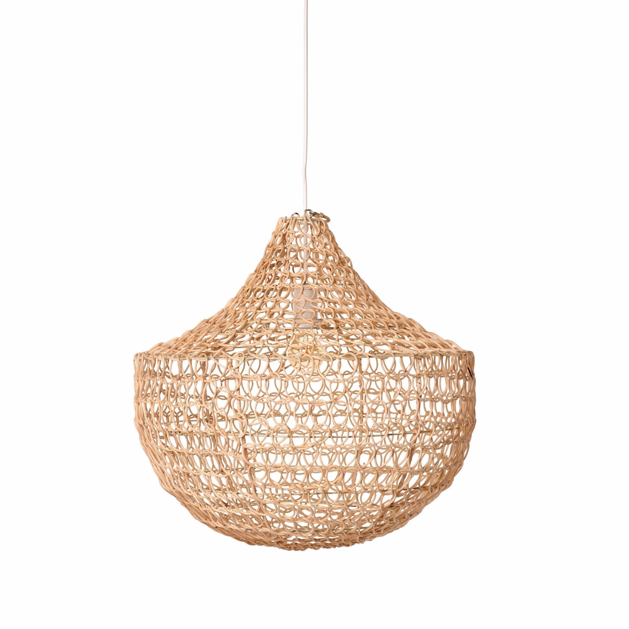 Santa Barbara Rattan Open Weave Pendant - Bluepandahomedecor