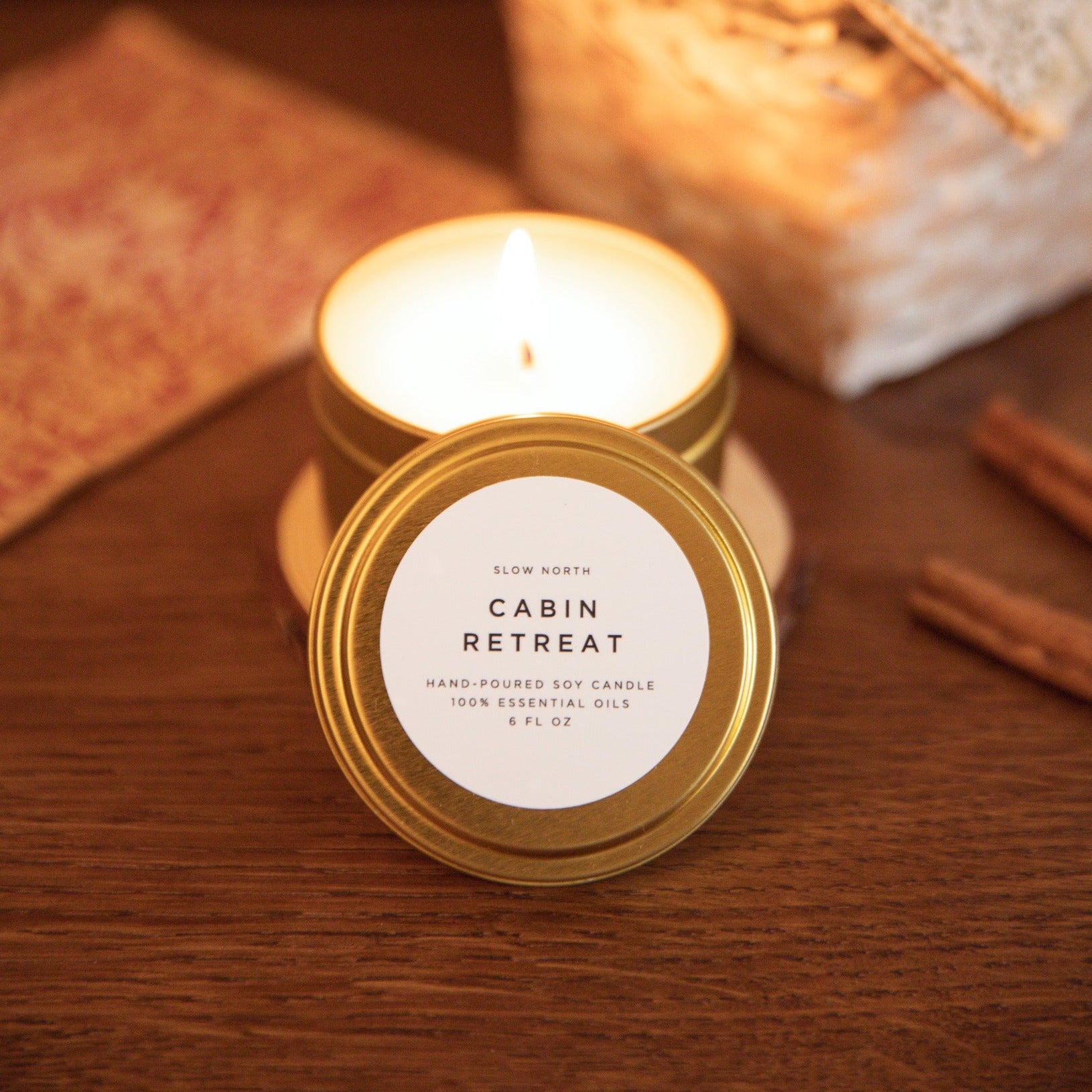seasonal cabin retreat candle - Cedarwood, Grapefruit & Cinnamon - Bluepandahomedecor