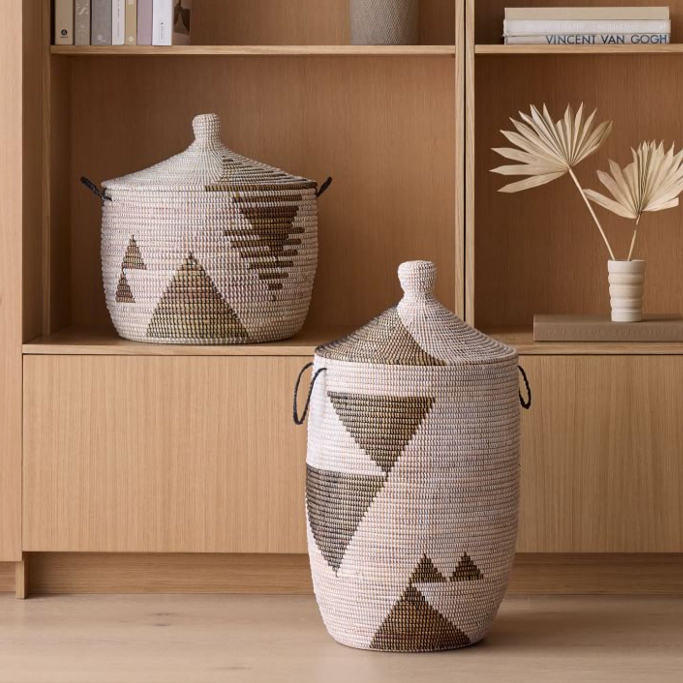 Translation missing: en.Storage Basket Graphic Print Black and White - Large - Bluepandahomedecor: HOME DECOR