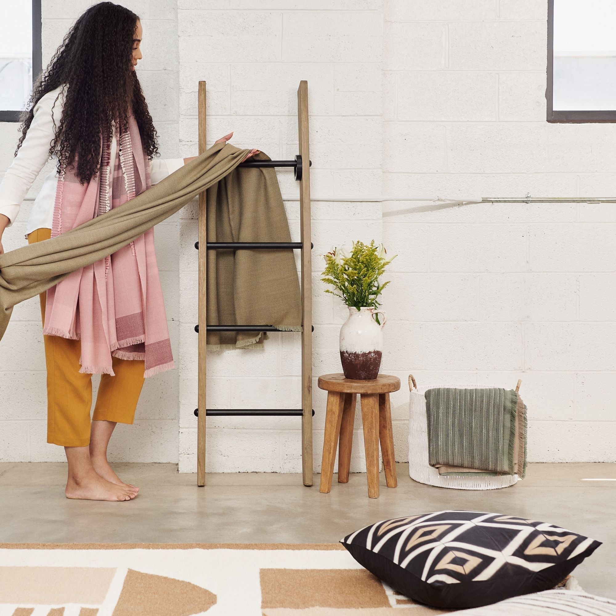 Tisa Handcrafted Shibori Print Mulberry Silk Pillow - Bluepandahomedecor