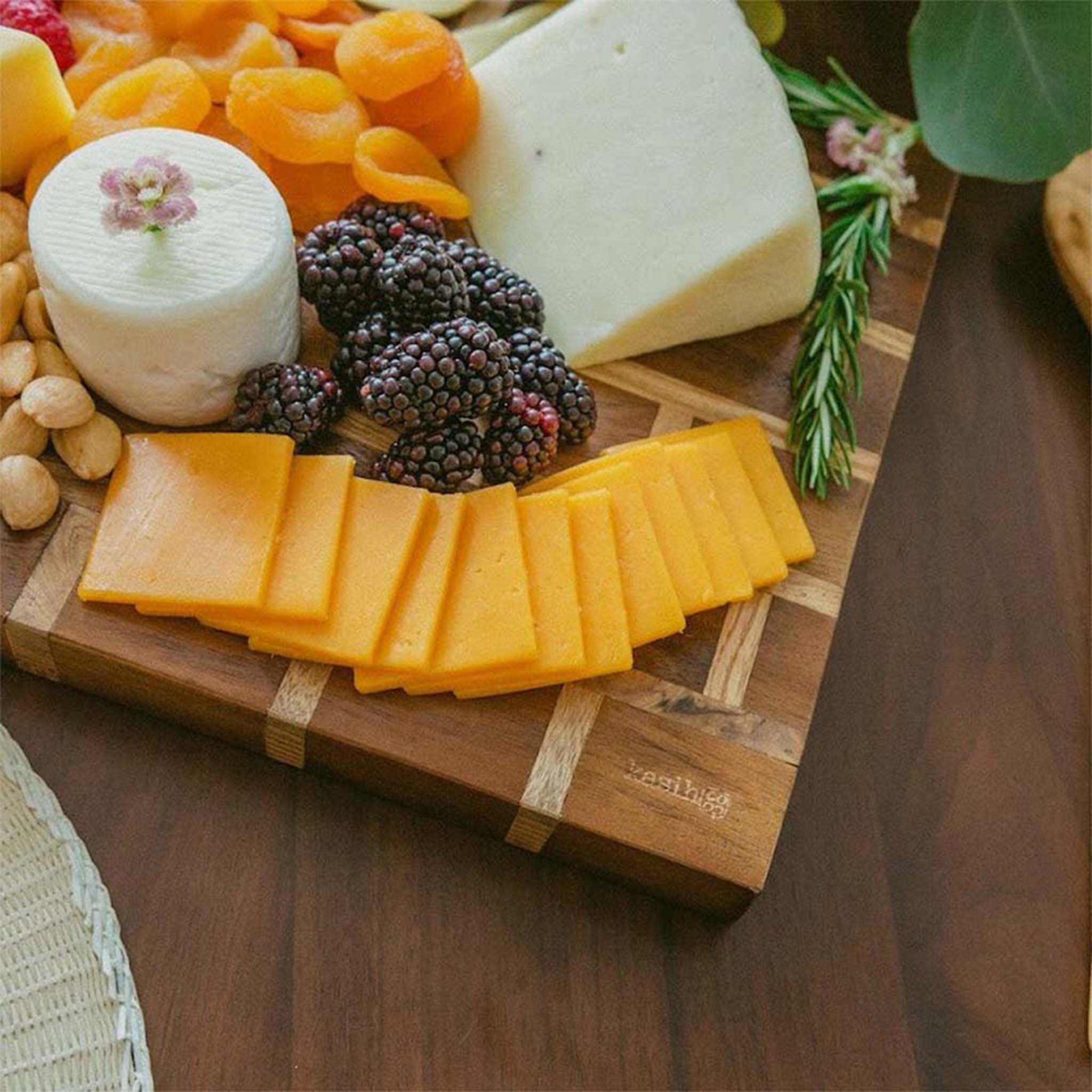 Two Toned Wooden Cutting Board / Charcuterie Board / Cheese Plate, Handmade - Bluepandahomedecor