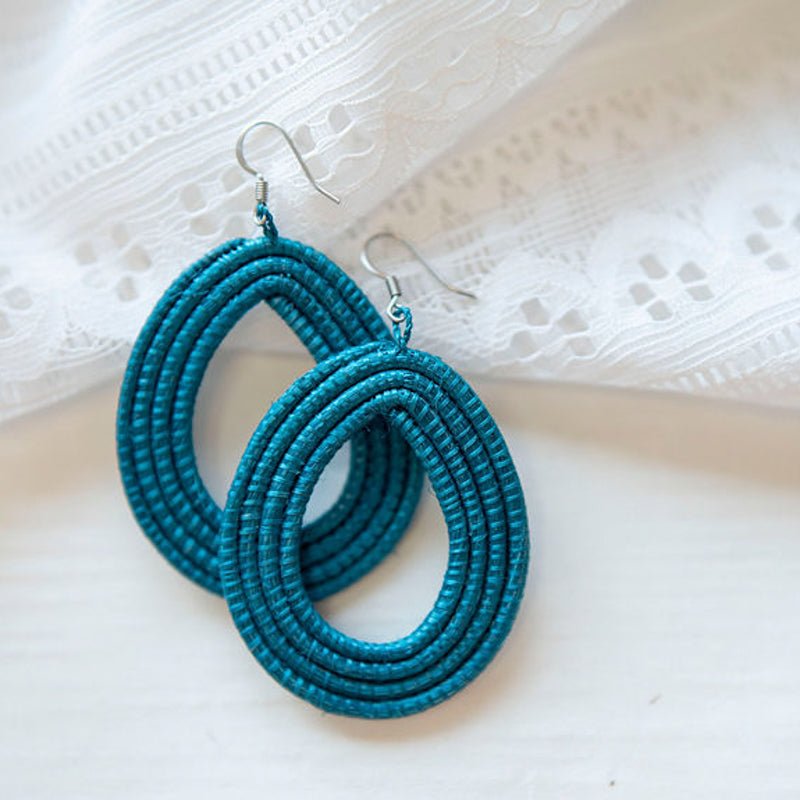 Translation missing: en.Woven Loop Earrings - Bluepandahomedecor: ACCESSORIES